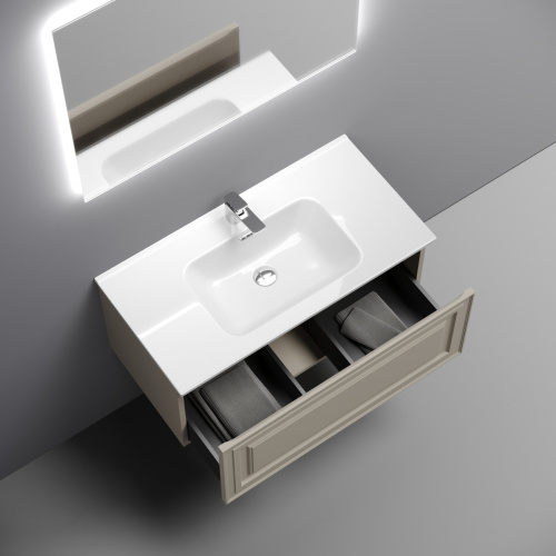 Тумба под раковину Sancos Very VR90CE 90х40 подвесная цвет бежевый - фото 5